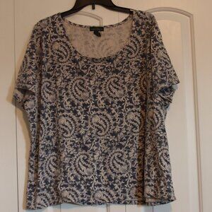 Lauren Jeans Co. women's paisley Tee Size 3X